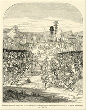 D'après les Chroniques de Froissart : scène de bataille