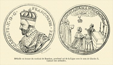 Bronze medal of the Cardinal of Bourbon.