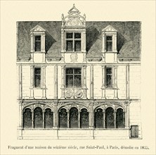 Fragment d'une maison du seizième siècle.