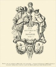 Molière sous ses costumes de Mascarille et de Sganarelle.