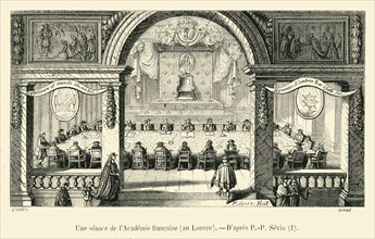 Un séance de l'Académie Française au Louvre.