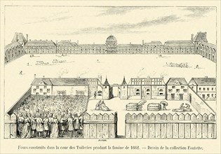 Enclosures constructed in the courtyard of the Tuileries during the famine of 1662.