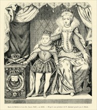 Marie de Médicis et son fils (Louis XIII), en 1610.