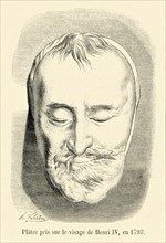 Plaster cast taken of the face of Henry IV, in 1793.