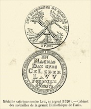 "Satirical" medal, against "Law", silver (1720).