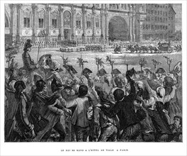 King Louis XVI makes his way to the Hotel de Ville in Paris