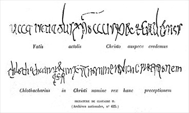 Signature of Chlothar II.