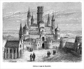 Castle and tower of Montlhéry of the middle ages.