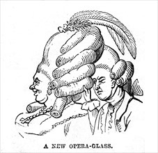 A new opera-glass. Caricature anglaise de la mode et des coiffures.