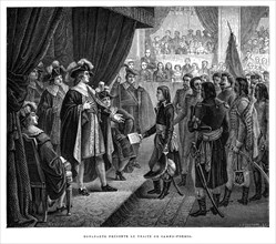 Bonaparte présente le traité de Campo-Formio.