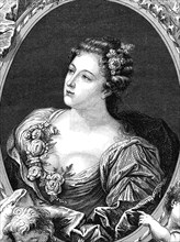 Madame de Parabère, maîtresse du Régent. Louis XV. Gros plan.