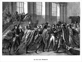 En France, le coup d'État du 18 brumaire (An VIII, 9 novembre 1799) de Napoléon Bonaparte marque la