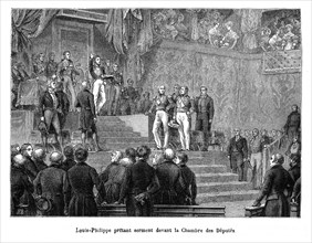 Louis-Philippe prêtant serment devant la Chambre des Députés.