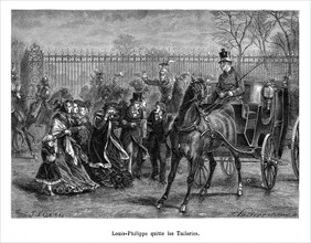 Louis-Philippe quitte les Tuileries. Devant le déroulement de l’insurrection, Louis-Philippe