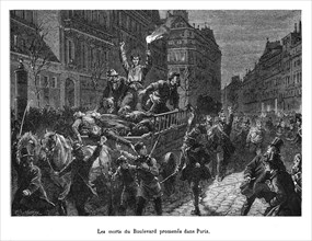1848. Les morts du Boulevard promenés dans Paris. Les journées de Juin sont une révolte du peuple