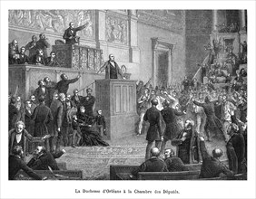 La duchesse d'Orléans et ses enfants à la Chambre le 24 février 1848. Louis-Philippe voulait règner