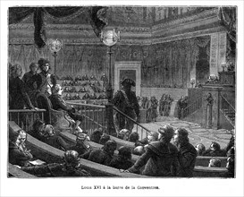 Révolution française. Louis XVI à la barre de la Convention. Tribunal révolutionnaire.