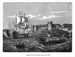 Entrée du port de Brest sous Louis XIV.