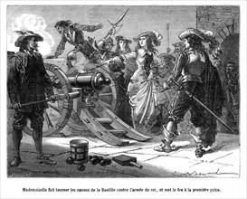 La Fronde. La Grande Mademoiselle fait tourner les canons de la Bastille contre l'armée du roi
