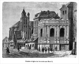 Fontaine et église des Innocents sous Henri II.