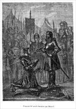 François 1er armé chevalier par Bayard.
