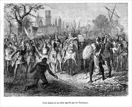 Blanche de Castille et son fils, Saint Louis, sauvés pas les Parisiens.