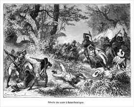 Révolte des noirs à Saint-Domingue. Dans la nuit du 22 au 23 août 1791 éclate une violente