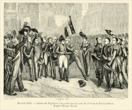 20 avril 1814. Adieux de Napoléon à sa garde dans la cour du château de Fontainebleau. D'après