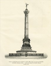 Colonne de la place de la Bastille. Colonne commémorative de juillet 1830, érigée sur la place de
