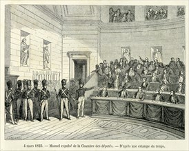 4 mars 1823. Manuel expulsé de la Chambre de députés.