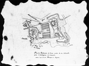 Auguste Blanqui. Belle-Ile en Mer - Camp des Transportés. Plan du pénitencier et d'une partie de la