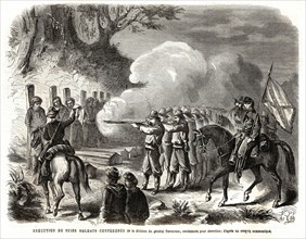 1864: Guerre de Sécession. Exécution de seize soldats confédérés de la division du général