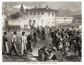 Guerre de Sécession (1864). Recrutement des Noirs, à Washington.