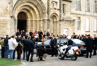 Visite deVladimir Poutine et Alain Juppé à Saint-Emilion, le 12 février 2003. Fin de la visite.