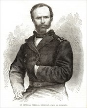 Amérique. Guerre de Sécession - Le général Sherman (1864). William Tecumseh Sherman (Lancaster,