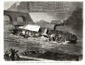 Accident survenu sur la Saône, à bord du bateau à vapeur "La Mouche", le 10 juillet 1864.