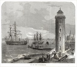 Vue du port d'Héligoland. 1864. L'archipel d'Heligoland (Helgoland en allemand) se trouve au
