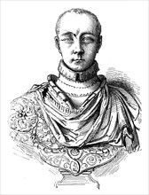 Charles IX. Buste par Germain Pilon. Gravure 19e.