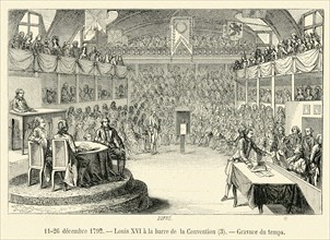 Révolution. 11-26 décembre 1792. Louis XVI à la barre de la Convention. Gravure 19e.