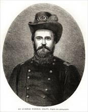 Guerre de Sécession (1864).  Ulysses Simpson Grant (1822-1885) est un général américain, chef