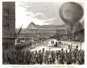 Ascension du ballon "Le géant", à Bruxelles, le  26 septembre 1864.