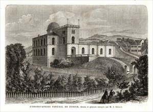 1864: Lobservatoire fédéral de Zurich. Suisse.