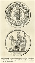 Octobre 1818. Médaille commémorative des conférences d'Aix-la-Chapelle, frappée à Berlin.