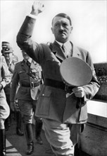 Adolf Hitler. Der Führer bei den Arbeitsmännern auf dem Zeppelinfeld in Nürnberg Reichsparteitag