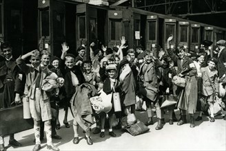 Photo d'enfants évacués en 1939 (BN).