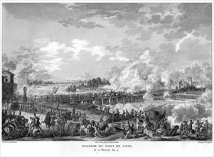 Epopée napoléonienne. Napoléon 1er. Passage du pont de Lodi, le 21 Floréal de l'An IV. Italie.
