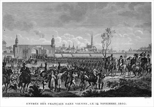 Epopée napoléonienne. Napoléon 1er. Entrée des Français dans Vienne, le 14 novembre 1805. Autriche