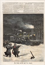 Le Petit Journal (supplément Illustré) du Samedi 5 mars 1892. N° 67. Un train arrêté par les neiges