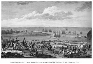 Epopée napoléonienne. Napoléon 1er. Embarquement des Anglais en Hollande, le 30 novembre 1799.