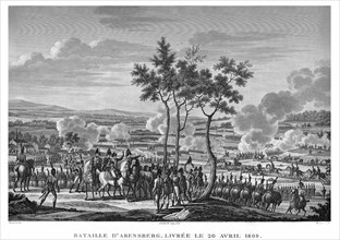 Epopée napoléonienne. Napoléon 1er. Bataille d'Abensberg, livrée le 20 avril 1809.